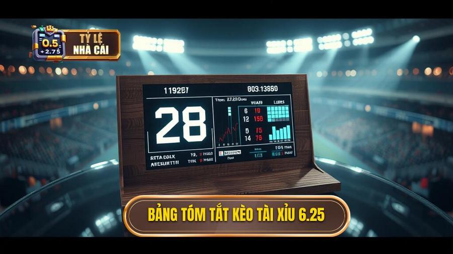 2. Bảng tóm tắt kèo tài xỉu 6.25